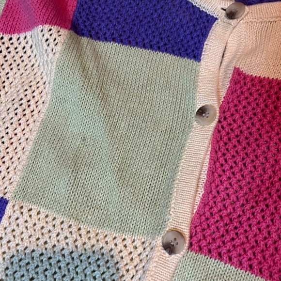 Christopher&Banks Sweater Womens  Patchwork Knit Vintage Y2K - Picture 4 of 4